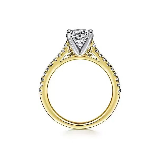 14K White-Yellow Gold Round Diamond Engagement Ring Image 2 Confer’s Jewelers Bellefonte, PA