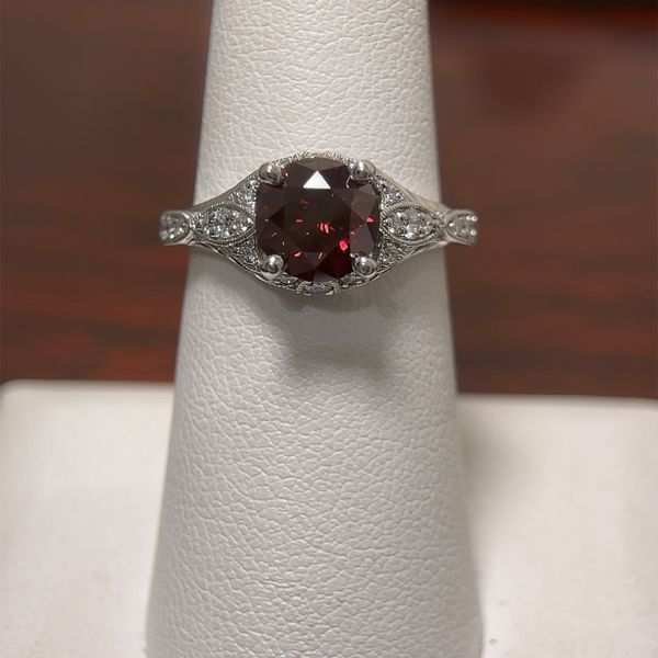 Unique 14K White Gold Vintage Inspired Diamond Halo Engagement Ring Image 2 Confer’s Jewelers Bellefonte, PA