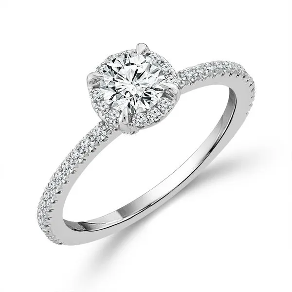 14 Karat White Gold Round Labratory Grown Diamond Engagement Ring Confer’s Jewelers Bellefonte, PA