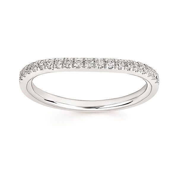 14k White Gold Diamond Curved Wedding Band Confer’s Jewelers Bellefonte, PA