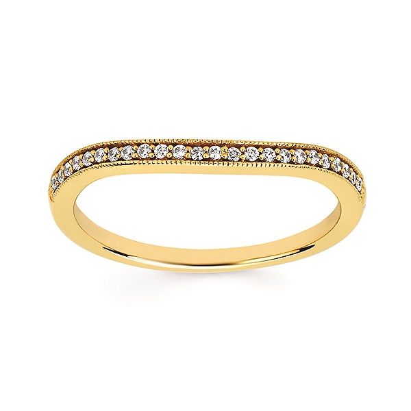 14K Yellow Gold Curved Diamond Wedding Band Confer’s Jewelers Bellefonte, PA
