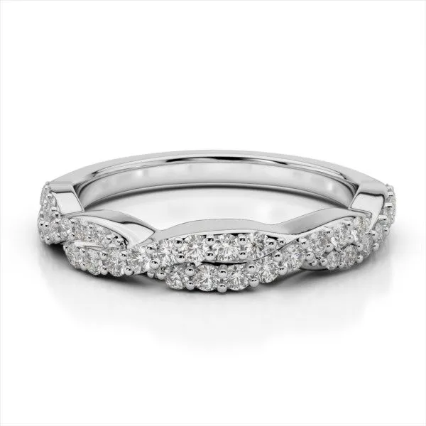 14K White Gold Twist Style Diamond Band Confer’s Jewelers Bellefonte, PA