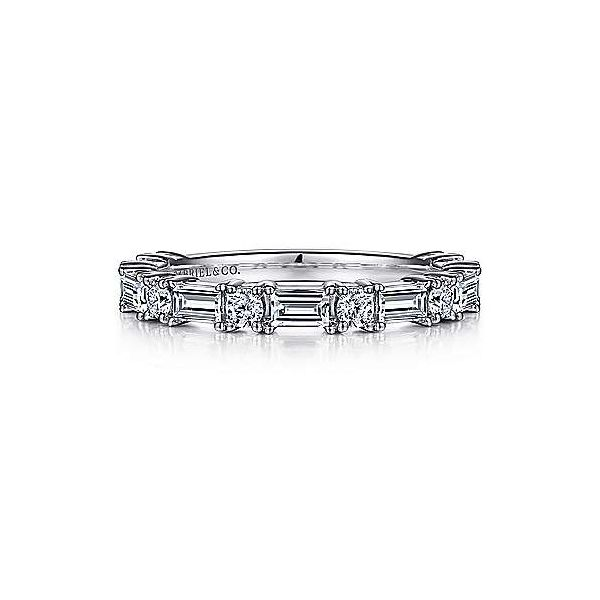 14K White Gold Baguette and Round Diamond Anniversary Band - 0.95 ct Confer’s Jewelers Bellefonte, PA