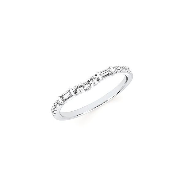 14K White Gold Curved Diamond Wedding Band Confer's Jewelers Bellefonte, PA