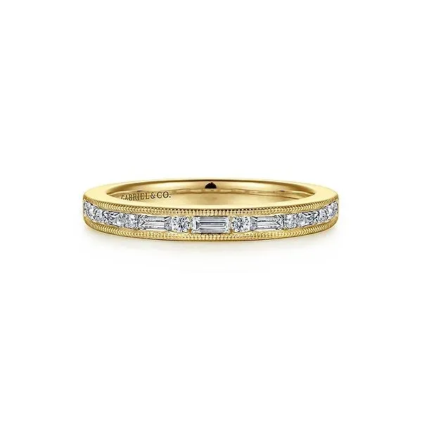 14K Yellow Gold Channel Set Diamond 