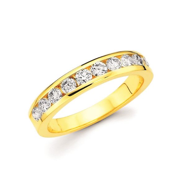 14 Karat Yellow Gold Round Diamond Channel Set Band Ring Confer’s Jewelers Bellefonte, PA