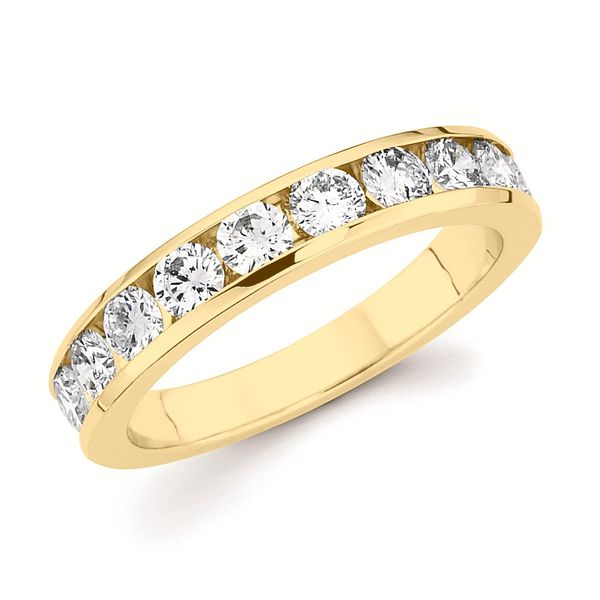 14 Karat Yellow Gold Round Diamond Channel Set Band Ring Confer’s Jewelers Bellefonte, PA
