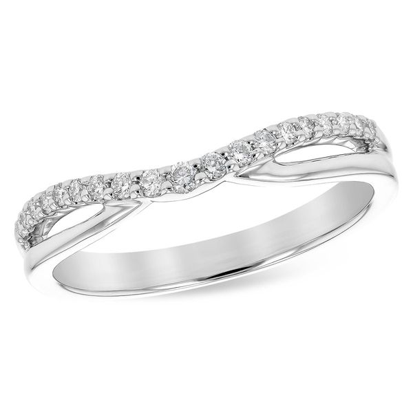 14k White Gold Curved Diamond Wedding Band Confer’s Jewelers Bellefonte, PA