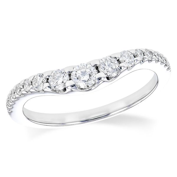 14 Karat White Gold Curved Diamond Wedding Band Confer’s Jewelers Bellefonte, PA