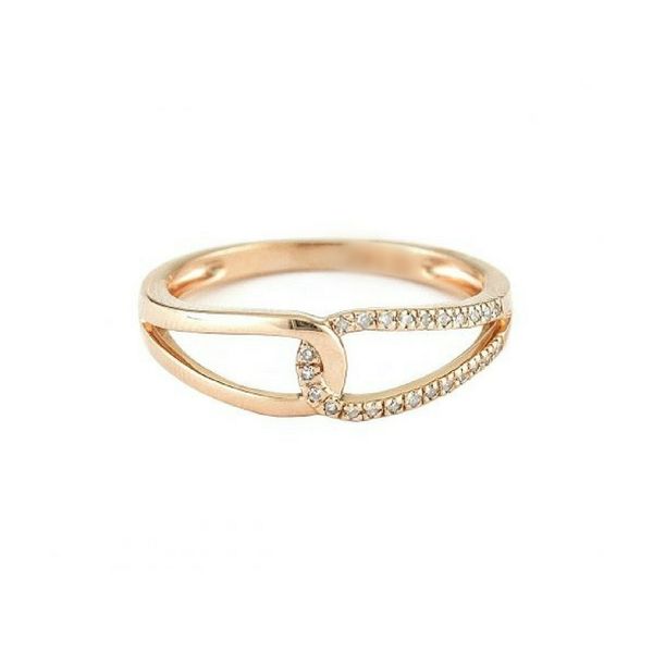 14K Rose Gold .08ctw Diamond Looped RIng Confer’s Jewelers Bellefonte, PA