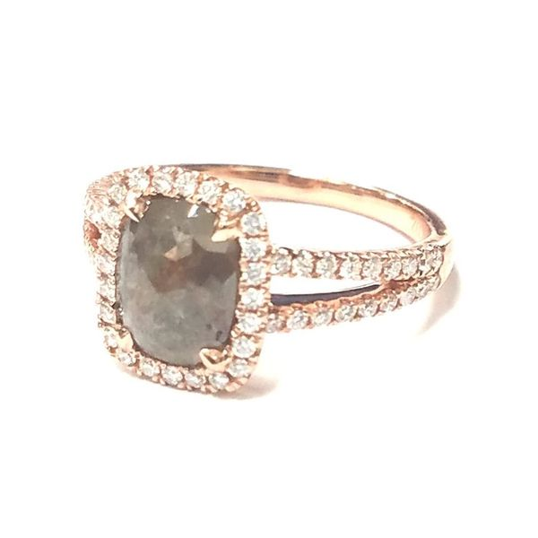 14K Rose Gold Cushion Cut Diamond Halo Ring Confer’s Jewelers Bellefonte, PA