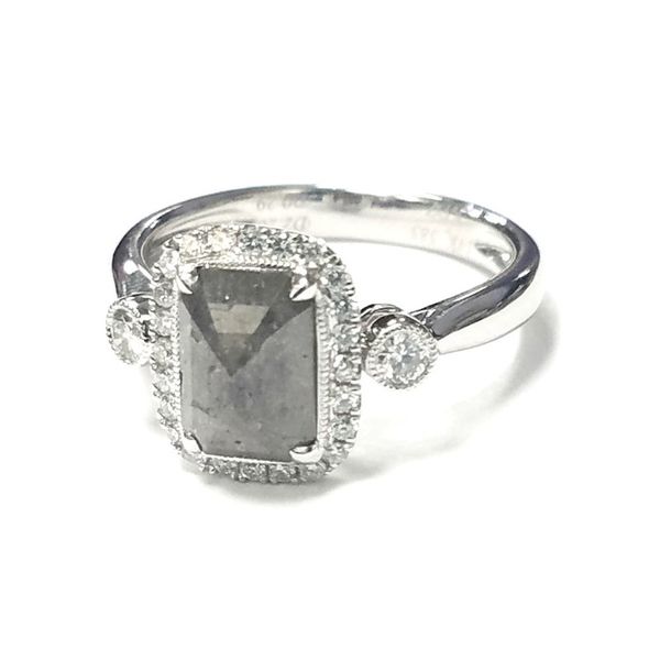 14K White Gold Halo Ring With Natural Diamond Confer’s Jewelers Bellefonte, PA