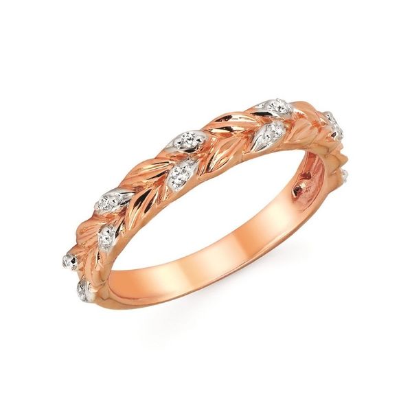 14K Rose & White Gold Diamond Leaf Ring Confer’s Jewelers Bellefonte, PA
