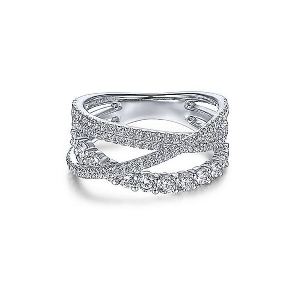 14K White Gold Criss Crossing Layered Diamond Ring Confer’s Jewelers Bellefonte, PA