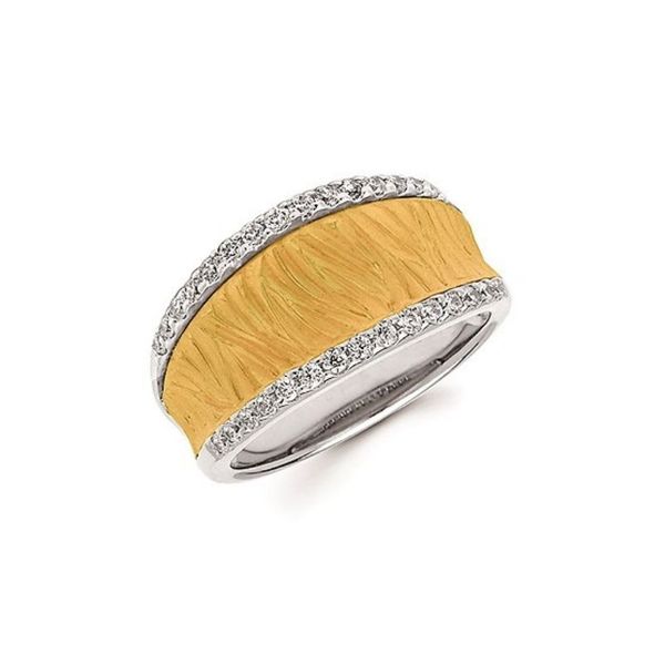 14k Two Tone Wide Diamond Band Confer’s Jewelers Bellefonte, PA