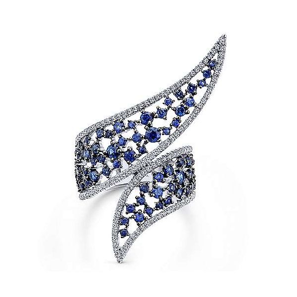 14k White Gold Scattered Sapphire & Pave Diamond Ladies Ring Confer’s Jewelers Bellefonte, PA