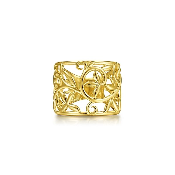 14k Yellow Gold Open Floral Wide Ring Confer’s Jewelers Bellefonte, PA