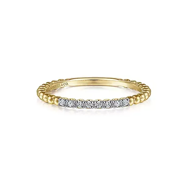 14K Yellow Gold Bujukan Bead and Diamond Stackable Ring Confer’s Jewelers Bellefonte, PA