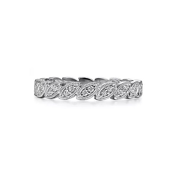 14K White Gold Scalloped Marquise Stackable Diamond Ring Confer’s Jewelers Bellefonte, PA