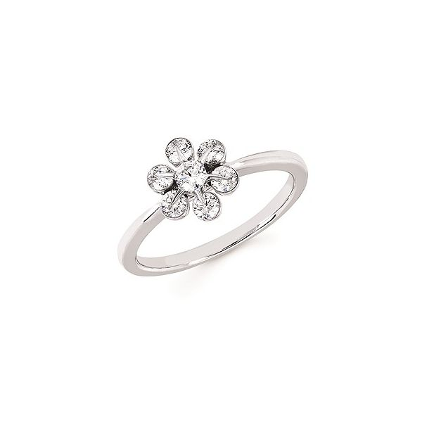 14K White Gold Flower Diamond Ring Confer’s Jewelers Bellefonte, PA