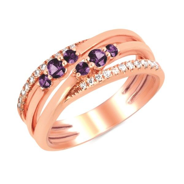 14K Rose Gold Purple Diamond Fashion Ring Confer’s Jewelers Bellefonte, PA