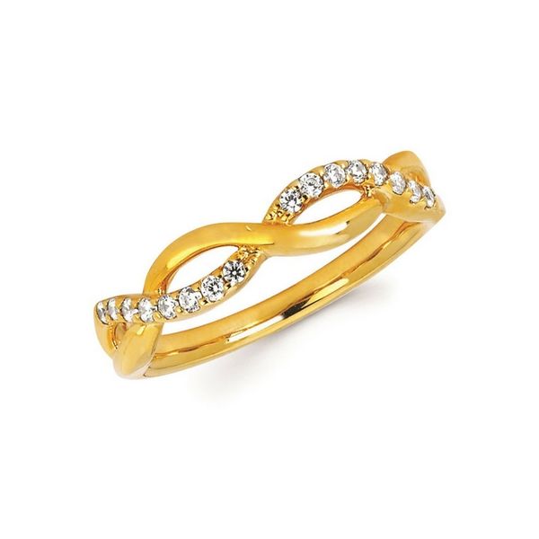 14K Yellow Gold Twisted Diamond Band Ring Confer’s Jewelers Bellefonte, PA