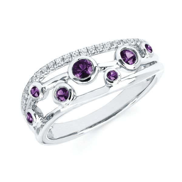14K White Gold Purple And White Diamond Fashion Ring Confer’s Jewelers Bellefonte, PA