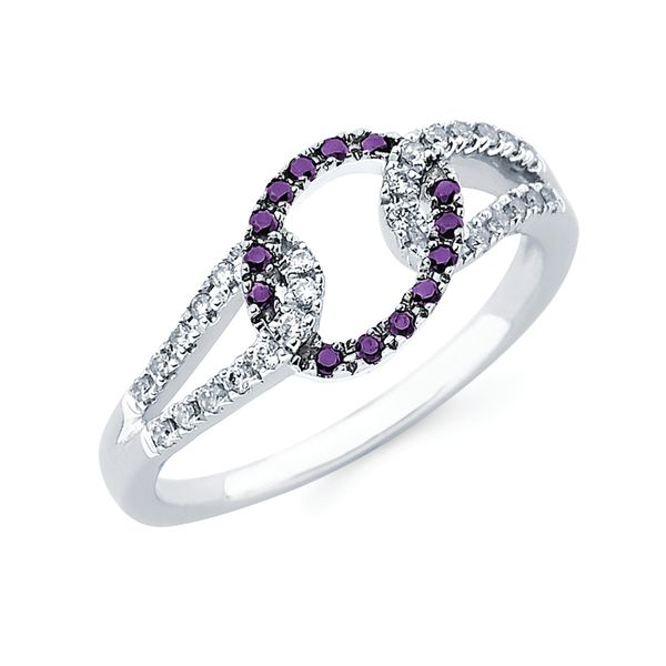 14K White Gold Purple And White Diamond Fashion Ring Confer’s Jewelers Bellefonte, PA