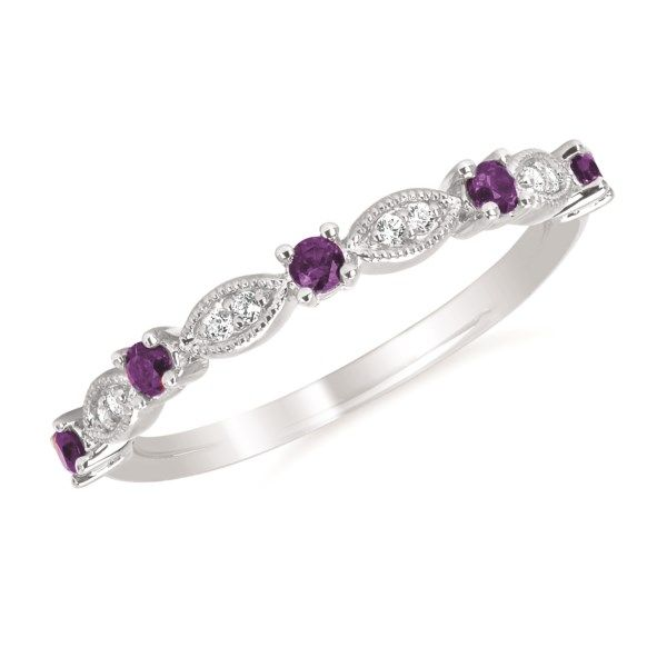 14K White Gold Purple And White Diamond Band Confer’s Jewelers Bellefonte, PA