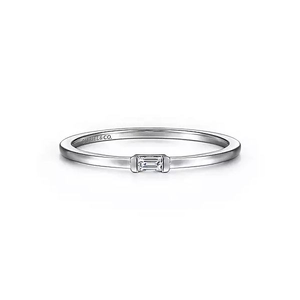 14K White Gold Ring with Diamond Baguette Confer's Jewelers Bellefonte, PA