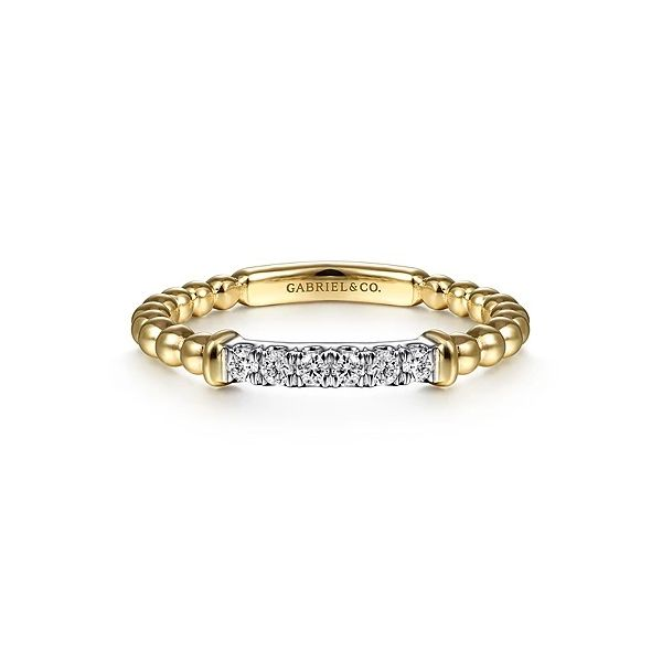 14K White-Yellow Gold Bujukan Band with Diamond Pave Center Bar Confer’s Jewelers Bellefonte, PA