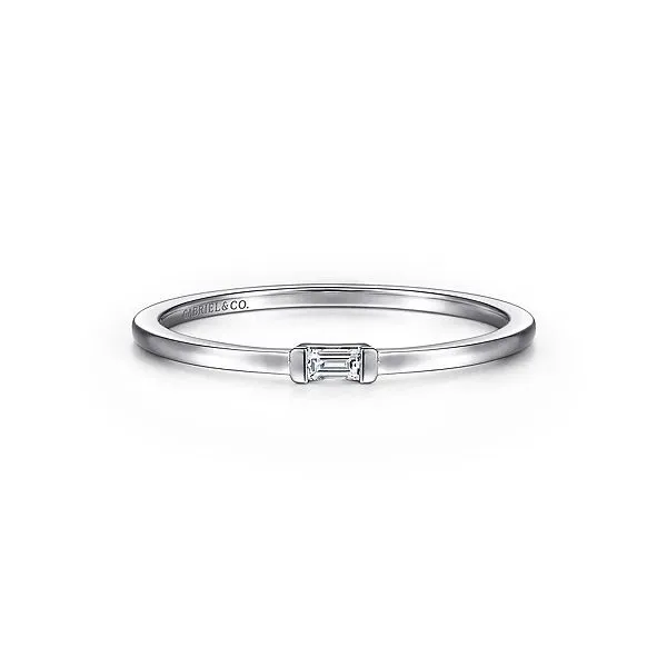 14K White Gold Ring with Diamond Baguette Confer’s Jewelers Bellefonte, PA