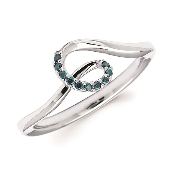 14K White Gold Blue Diamond Swirl Ring Confer’s Jewelers Bellefonte, PA