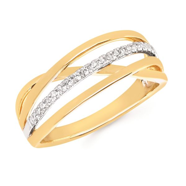 14 Karat Yellow Gold Diamond Criss Cross Fashion Ring Confer’s Jewelers Bellefonte, PA