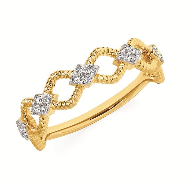 14 Karat Two Tone Diamond Rope Ring Confer’s Jewelers Bellefonte, PA