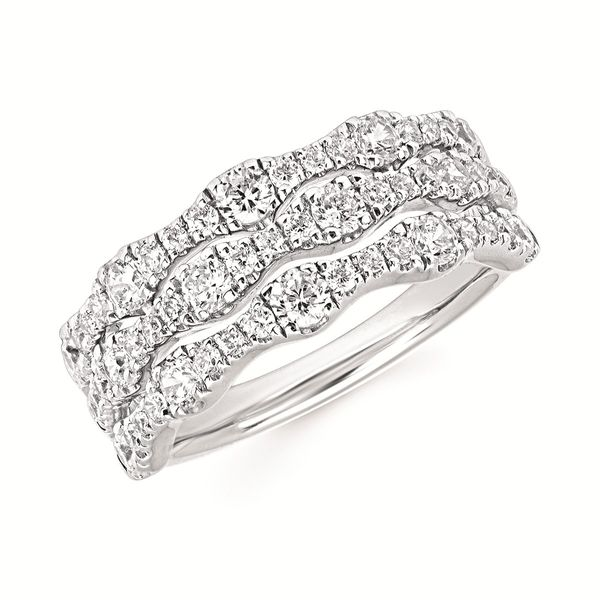 14 Karat White Gold Three Row Diamond Fashion Ring Confer’s Jewelers Bellefonte, PA
