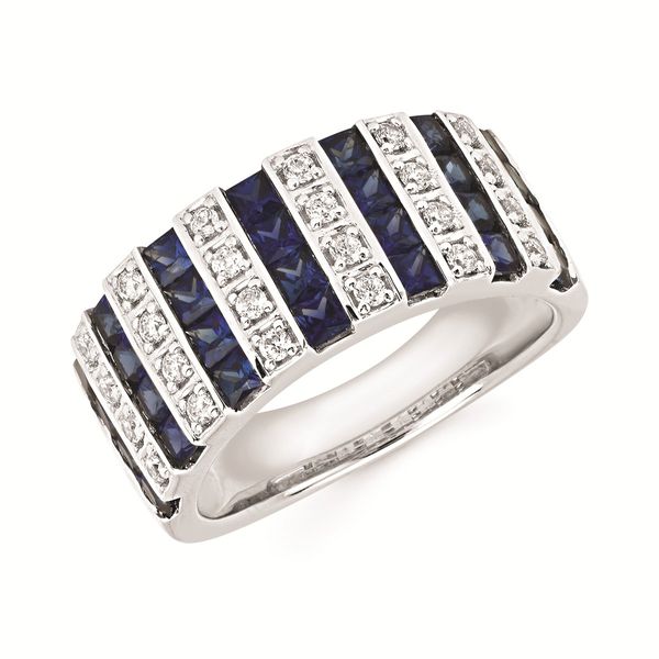 14 Karat White Gold Diamond And Sapphire Fashion Ring Confer’s Jewelers Bellefonte, PA