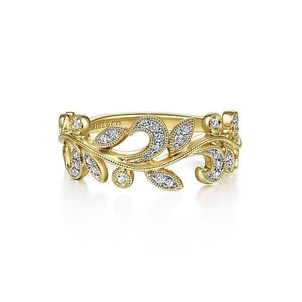 14K Yellow Gold Diamond Floral Ring Confer’s Jewelers Bellefonte, PA
