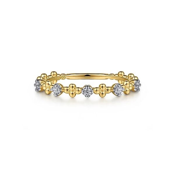 14K Yellow Gold Diamond and Bujukan Bead Station Ring Confer’s Jewelers Bellefonte, PA