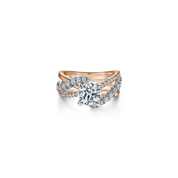 14K White-Rose Gold Round Free Form Diamond Engagement Ring Confer’s Jewelers Bellefonte, PA