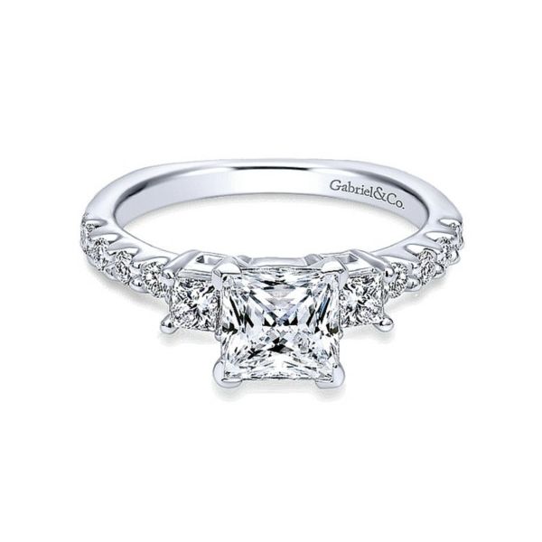 14K White Gold Princess Cut Three Stone Diamond Engagement Ring Confer’s Jewelers Bellefonte, PA