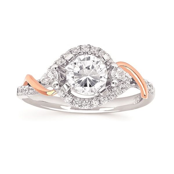 14K White Gold With Rose Twist Semi Mount Engagement Ring Confer’s Jewelers Bellefonte, PA
