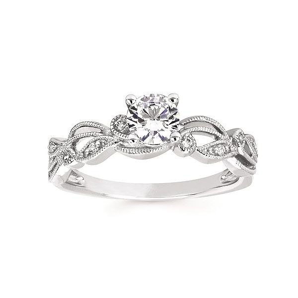 14K White Gold VIntage Style Diamond Semi Mount Engagement Ring Confer’s Jewelers Bellefonte, PA