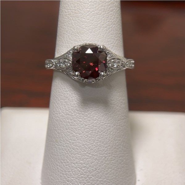 Unique 14K White Gold Vintage Inspired Diamond Halo Engagement Ring Image 2 Confer’s Jewelers Bellefonte, PA