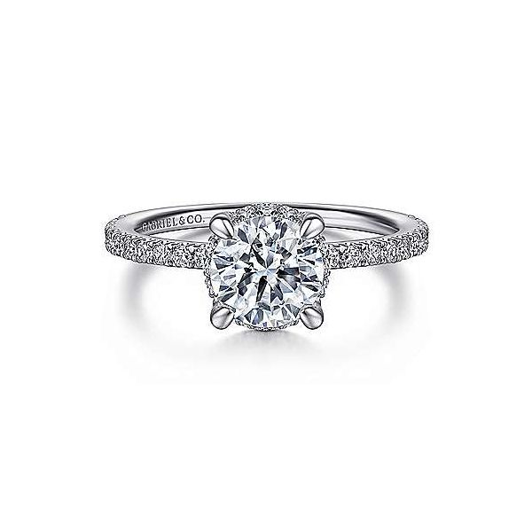 14K White Gold Hidden Halo Round Diamond Engagement Ring Confer’s Jewelers Bellefonte, PA