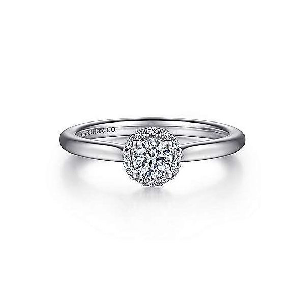 14K White Gold Round Halo Diamond Engagement Ring Confer’s Jewelers Bellefonte, PA