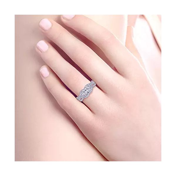 14K White Gold Horizontal Marquise Shape Diamond Engagement Ring Image 2 Confer’s Jewelers Bellefonte, PA
