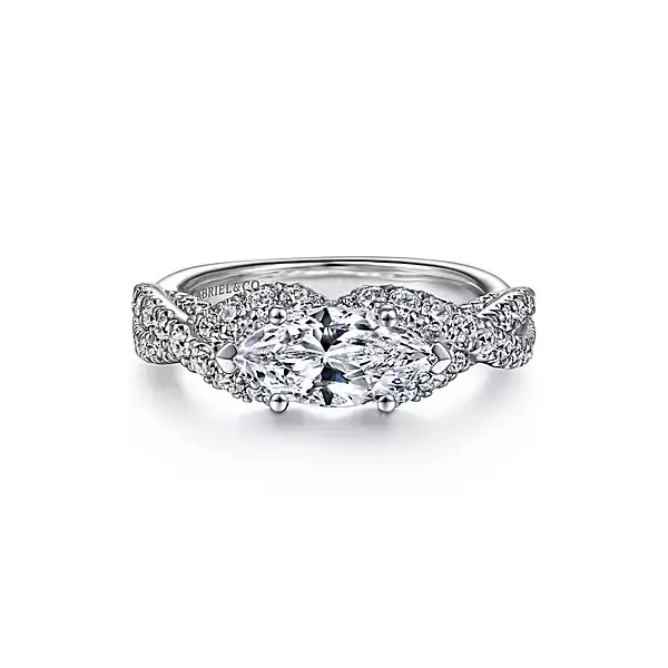 14K White Gold Horizontal Marquise Shape Diamond Engagement Ring Confer’s Jewelers Bellefonte, PA