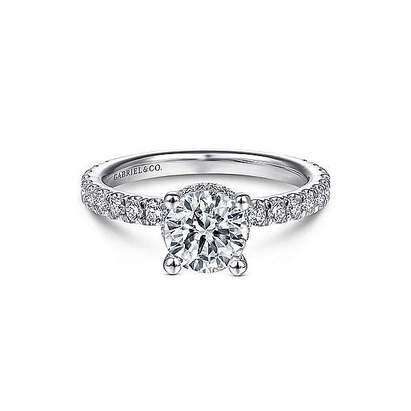 14K White Gold Hidden Halo Round Diamond Engagement Ring Confer’s Jewelers Bellefonte, PA