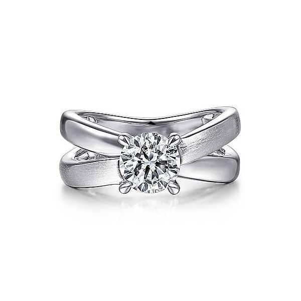 14K White Gold Split Shank Round Diamond Engagement Ring Confer’s Jewelers Bellefonte, PA